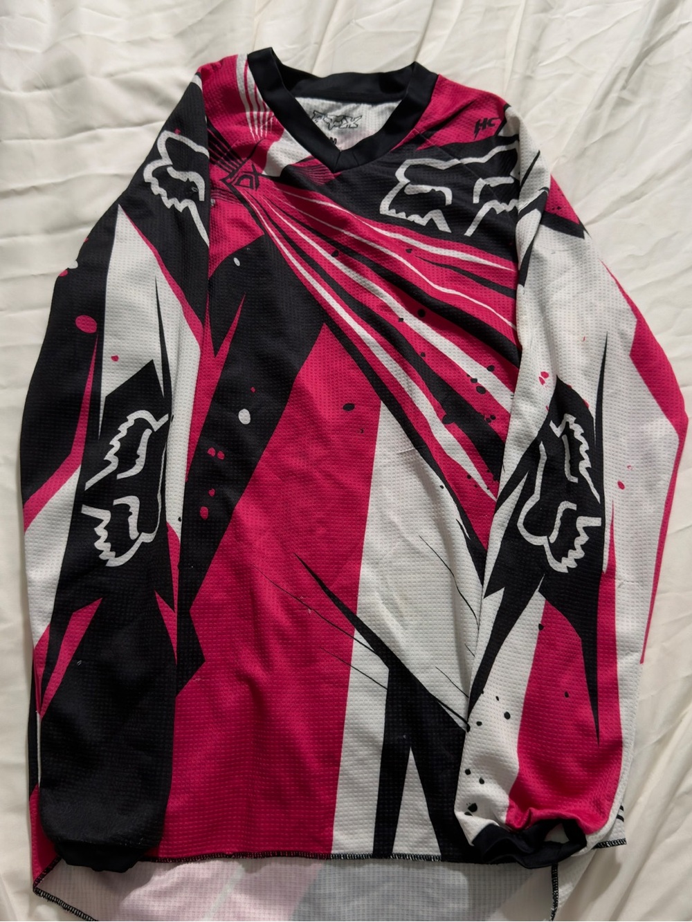 Fox Men’s Magenta, Black & White Long Sleeve MTB Jersey